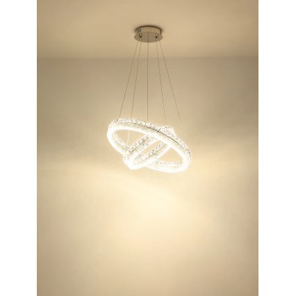 Globo - LED luster na sajli s mogućnošću prigušivanja LED/60W/230V 2700-6000K proziran + daljinski upravljač