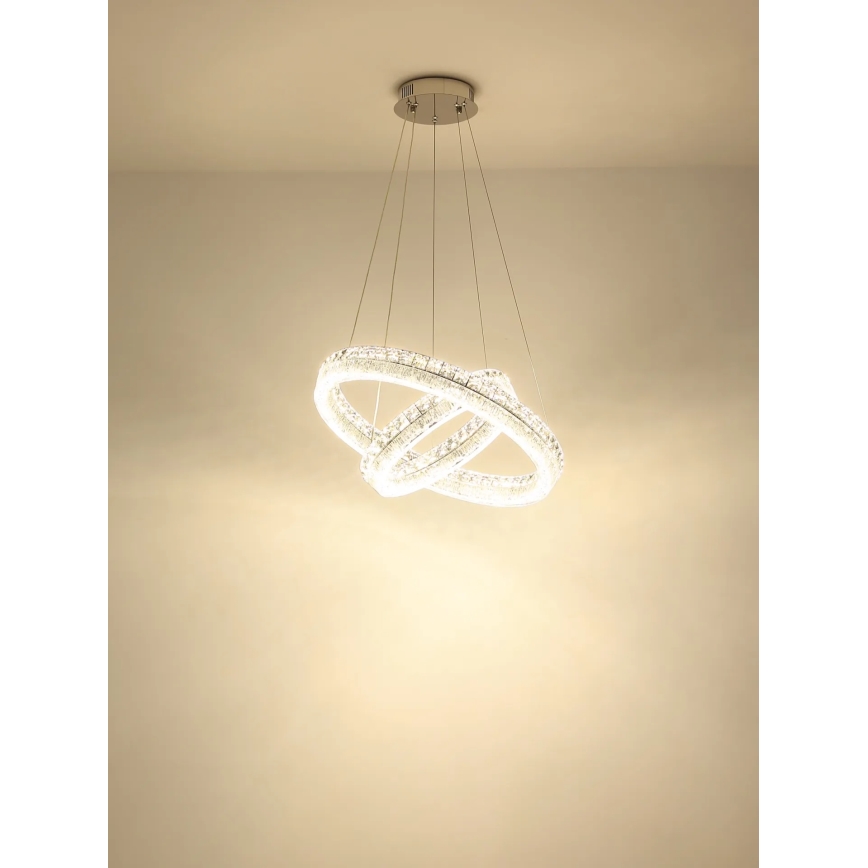 Globo - LED luster na sajli s mogućnošću prigušivanja LED/60W/230V 2700-6000K proziran + daljinski upravljač