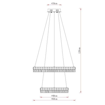 Globo - LED luster na sajli s mogućnošću prigušivanja LED/60W/230V 2700-6000K proziran + daljinski upravljač
