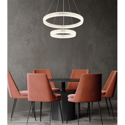 Globo - LED luster na užetu s mogućnošću prigušivanja LED/72W/230V 2700-6000K proziran + daljinski upravljač