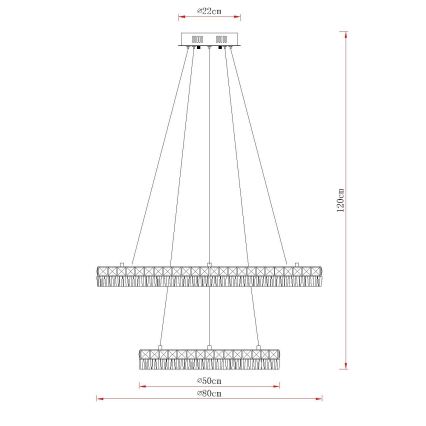 Globo - LED luster na užetu s mogućnošću prigušivanja LED/72W/230V 2700-6000K proziran + daljinski upravljač