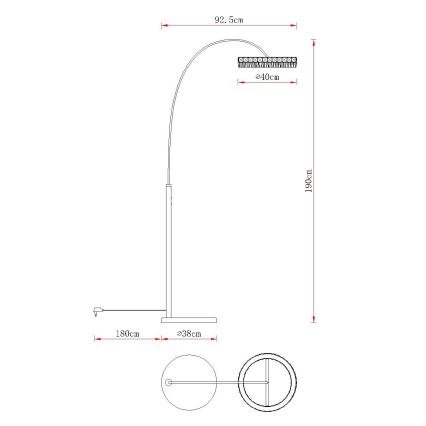 Globo - LED podna lampa s mogućnošću prigušivanja LED/35W/230V 3000/4000/6000K
