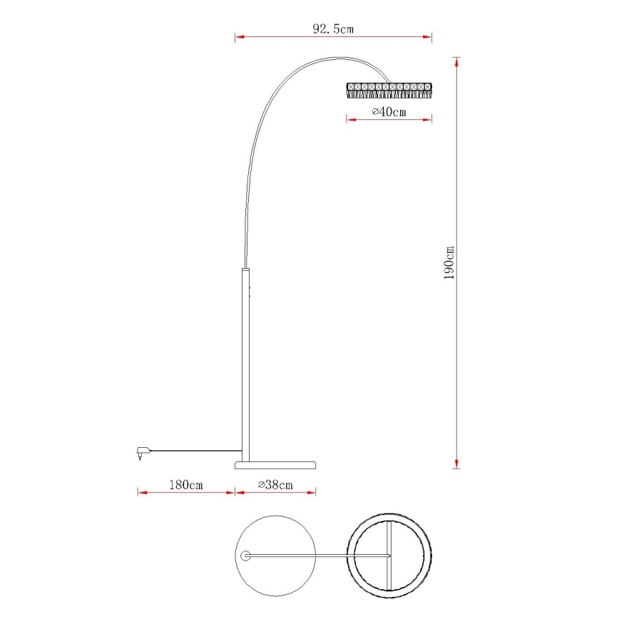 Globo - LED podna lampa s mogućnošću prigušivanja LED/35W/230V 3000/4000/6000K