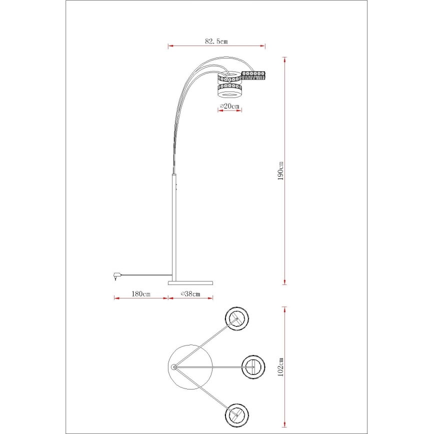 Globo - LED podna lampa s prigušivanjem LED/35W/230V 3000/4000/6000K