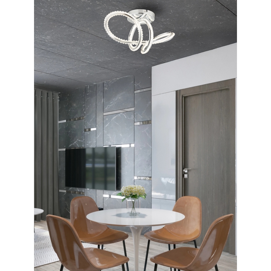 Globo - Prigušivo LED stropno svjetlo LED/40W/230V 2700-6000K sjajni krom + daljinski upravljač