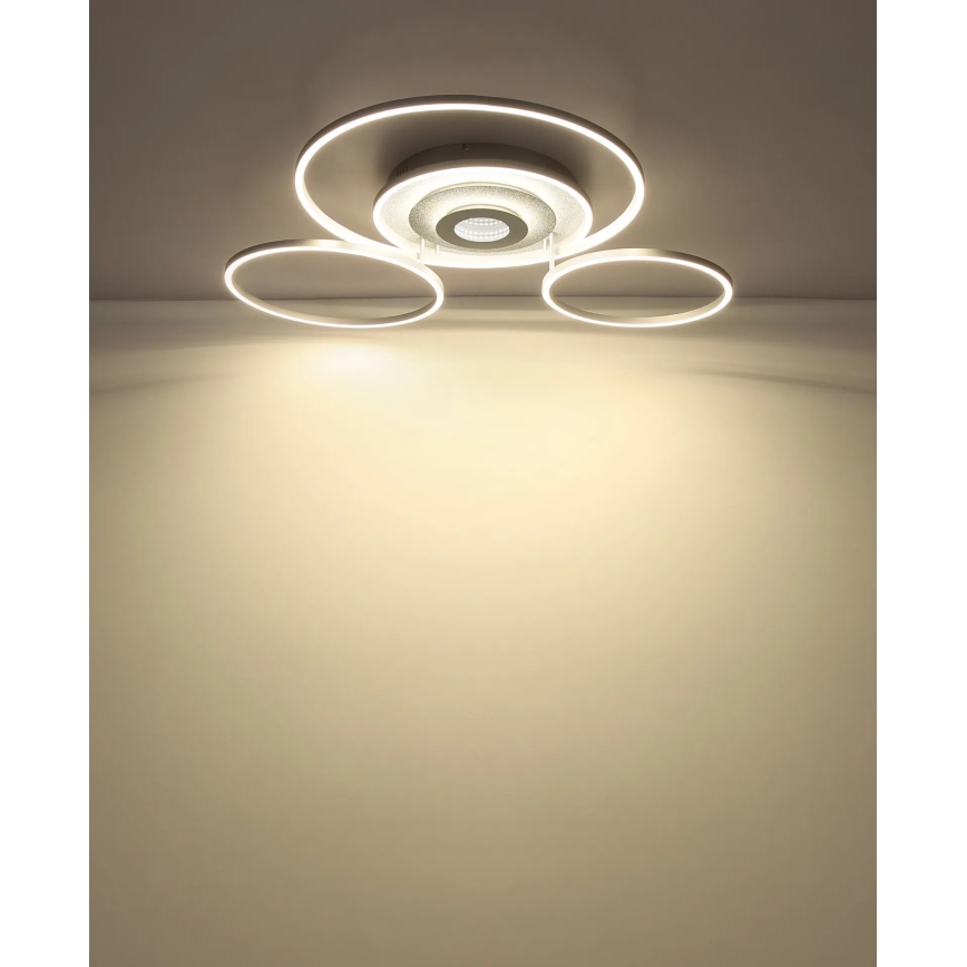 Globo - LED stropna svjetiljka s mogućnošću prigušivanja LED/60W/230V 2700-6500K 80,8x99,2 cm srebrna + daljinski upravljač