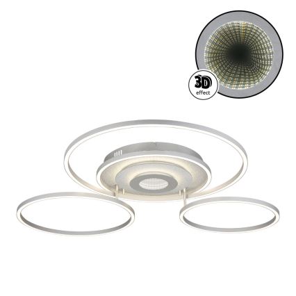 Globo - LED stropna svjetiljka s mogućnošću prigušivanja LED/60W/230V 2700-6500K 80,8x99,2 cm srebrna + daljinski upravljač