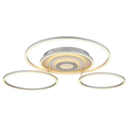 Globo - LED stropna svjetiljka s mogućnošću prigušivanja LED/60W/230V 2700-6500K 80,8x99,2 cm srebrna + daljinski upravljač