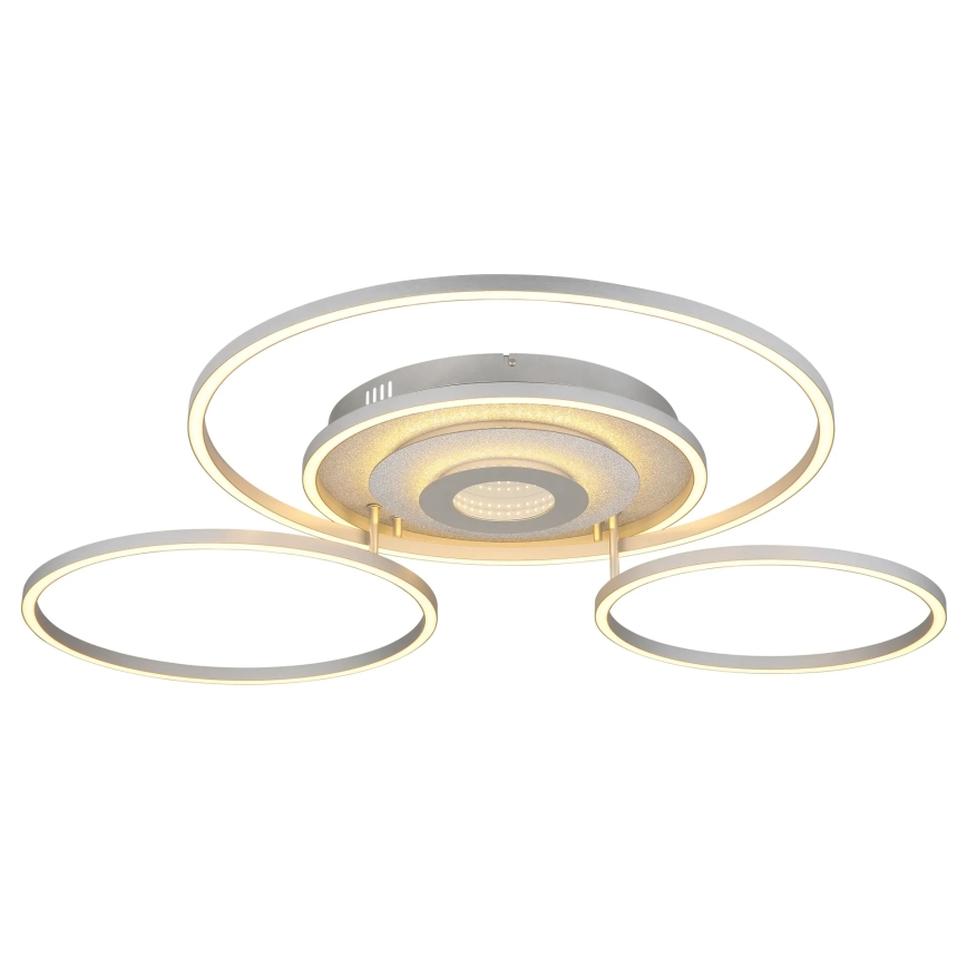 Globo - LED stropna svjetiljka s mogućnošću prigušivanja LED/60W/230V 2700-6500K 80,8x99,2 cm srebrna + daljinski upravljač