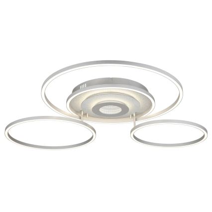 Globo - LED stropna svjetiljka s mogućnošću prigušivanja LED/60W/230V 2700-6500K 80,8x99,2 cm srebrna + daljinski upravljač