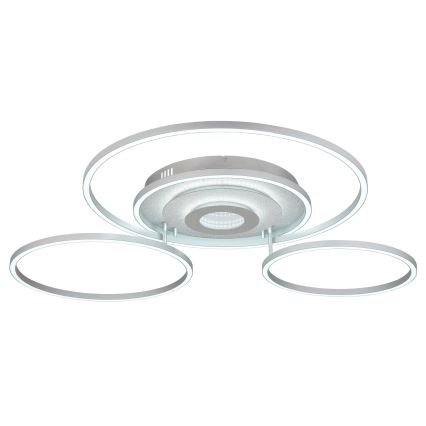 Globo - LED stropna svjetiljka s mogućnošću prigušivanja LED/60W/230V 2700-6500K 80,8x99,2 cm srebrna + daljinski upravljač