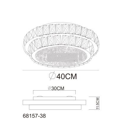Globo - Prigušivo LED stropno svjetlo LED/38W/230V 2700-6000K Ø 40 cm + daljinski upravljač