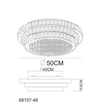 Globo - LED Prigušiva stropna svjetiljka LED/48W/230V 2700-6000K pr. 50 cm bijela + daljinski upravljač