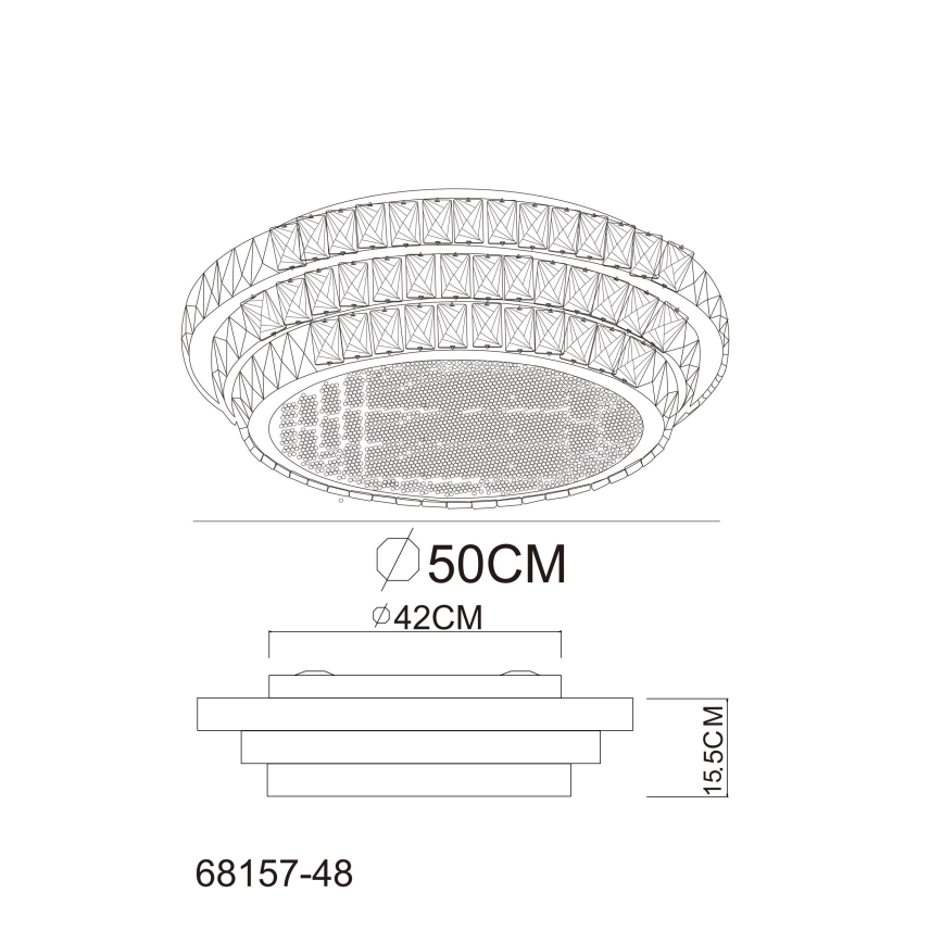 Globo - LED Prigušiva stropna svjetiljka LED/48W/230V 2700-6000K pr. 50 cm bijela + daljinski upravljač