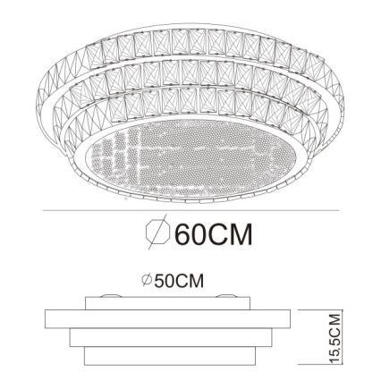 Globo - LED prigušivo stropno svjetlo LED/58W/230V 2700-6000K Ø 60 cm bijelo + daljinski upravljač