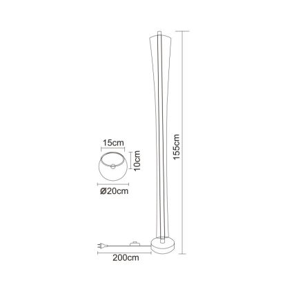 Globo - LED Podna svjetiljka LED/48W/230V 2700/4000/6000K