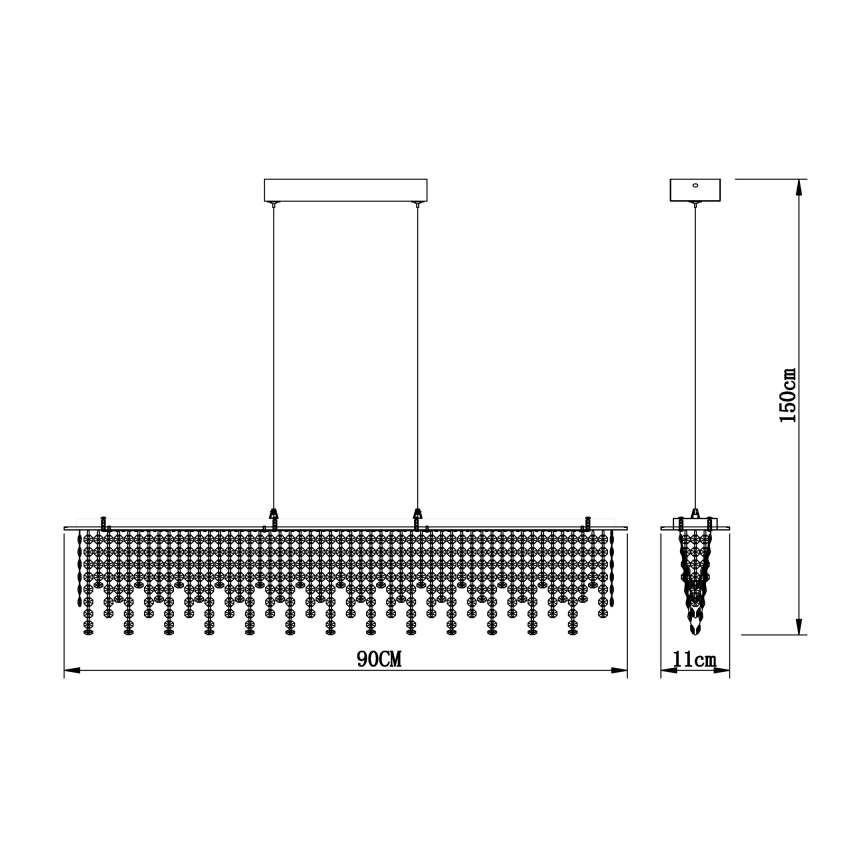 Globo - LED Prigušivi kristalni luster na sajli LED/24W/230V 3000-6000K + daljinski upravljač