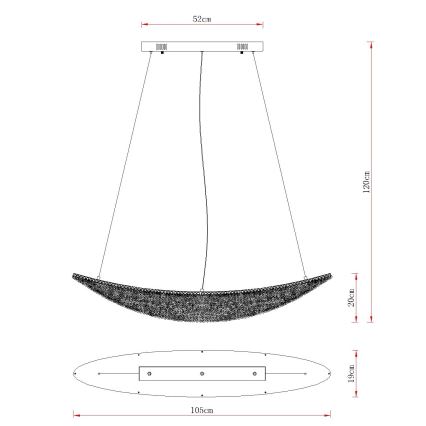 Globo - LED luster na sajli s mogućnošću prigušivanja LED/40W/230V 2700-6000K sjajni krom + daljinski upravljač