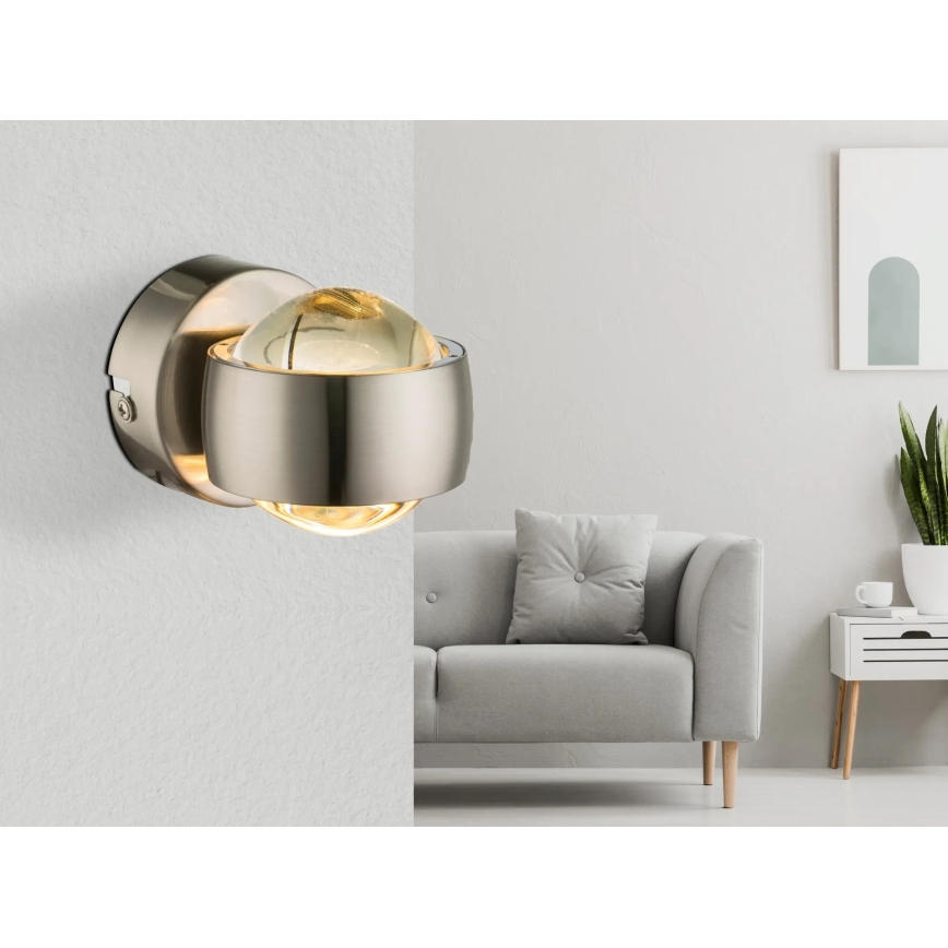 Globo - LED zidna svjetiljka LED/7W/230V 3000K matni krom