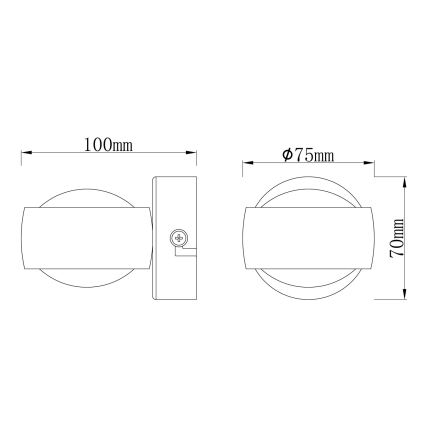 Globo - LED zidna svjetiljka LED/7W/230V 3000K matni krom