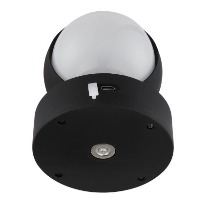 Globo - LED zidno svjetlo s dodirnim upravljačem, punjivo, prigušivo LED/1,4W/5V 1800 mAh crno
