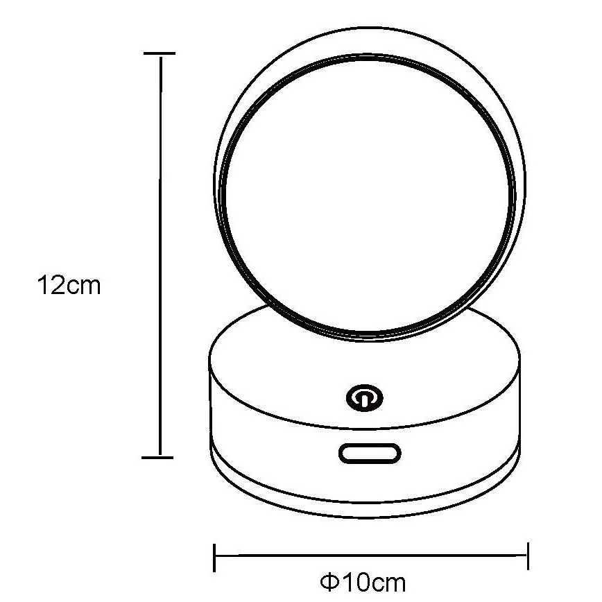 Globo - LED zidno svjetlo s dodirnim upravljačem, punjivo, prigušivo LED/1,4W/5V 1800 mAh crno