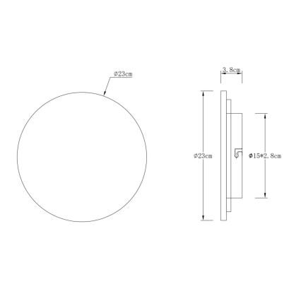Globo - LED zidna svjetiljka, 12 W, 230 V, 3000 K, promjer 23 cm, travertin