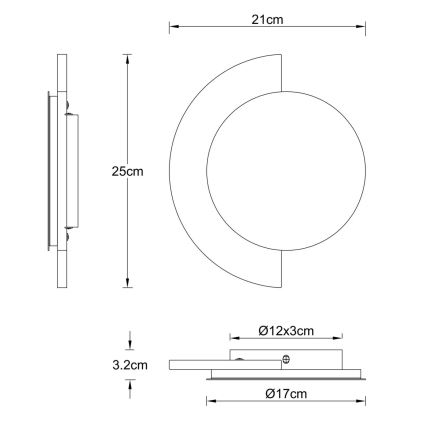Globo - LED zidna svjetiljka LED/12W/230V 3000K
