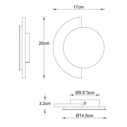 Globo - LED zidna svjetiljka LED/8W/230V 3000K Ø 20 cm travertin