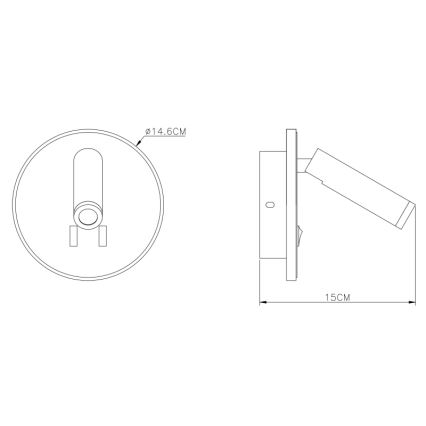 Globo - LED Zidna reflektorska svjetiljka LED/6W + LED/1W/230V