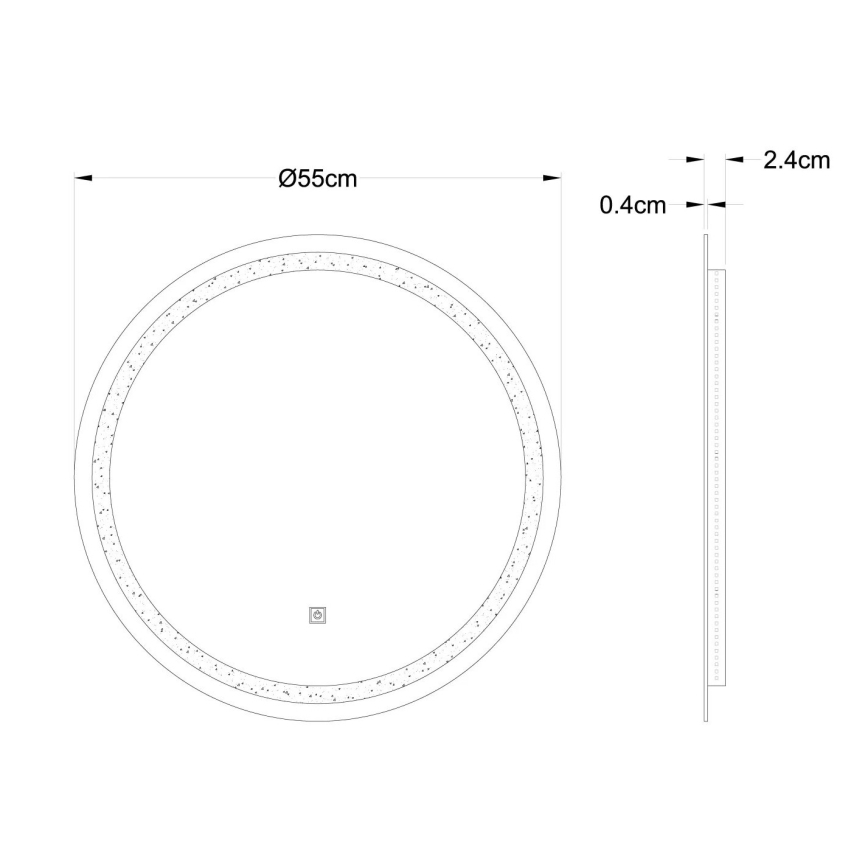 Globo - LED Prigušivo zidno ogledalo s pozadinskim osvjetljenjem LED/10W/230V 4000K pr. 55 cm