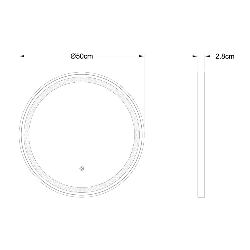 Globo - LED Prigušivo zidno ogledalo s pozadinskim osvjetljenjem LED/10W/230V 2700/4000/6500K pr. 50 cm