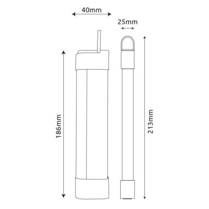 Globo - LED punjiva podpolna svjetiljka 3u1 LED/2W/5V 3000/4000/7000K 800 mAh