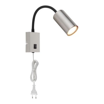 Globo - Fleksibilna zidna lampa 1xGU10/25W/230V crna/mat krom