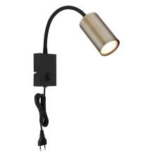 Globo - Fleksibilna zidna lampa 1xGU10/25W/230V crna/mesing