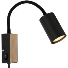Globo - Fleksibilna zidna lampa 1xGU10/35W/230V crna/smeđa