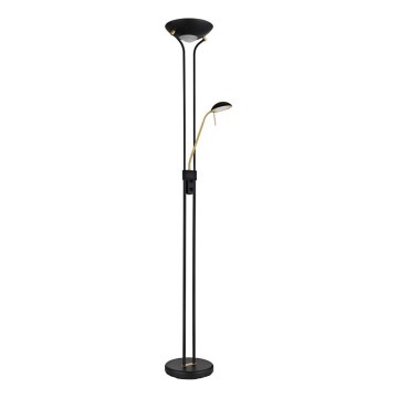 Globo - LED dimabilna podna lampa LED/20W/230V + LED/5,5W 3000K crna/zlatna