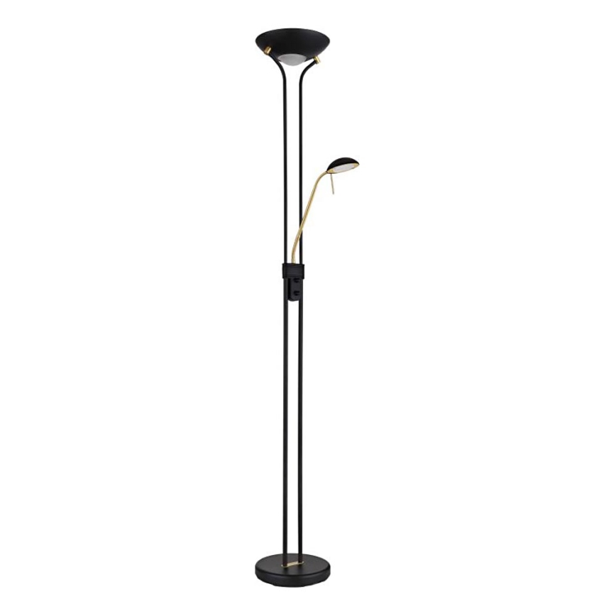 Globo - LED dimabilna podna lampa LED/20W/230V + LED/5,5W 3000K crna/zlatna
