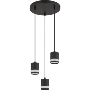 Globo - LED Luster na sajli 3xGX53/7W/230V 3000K crna