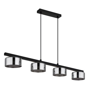 Globo - LED Luster na sajli 4xGX53/6W/230V dimna/crna