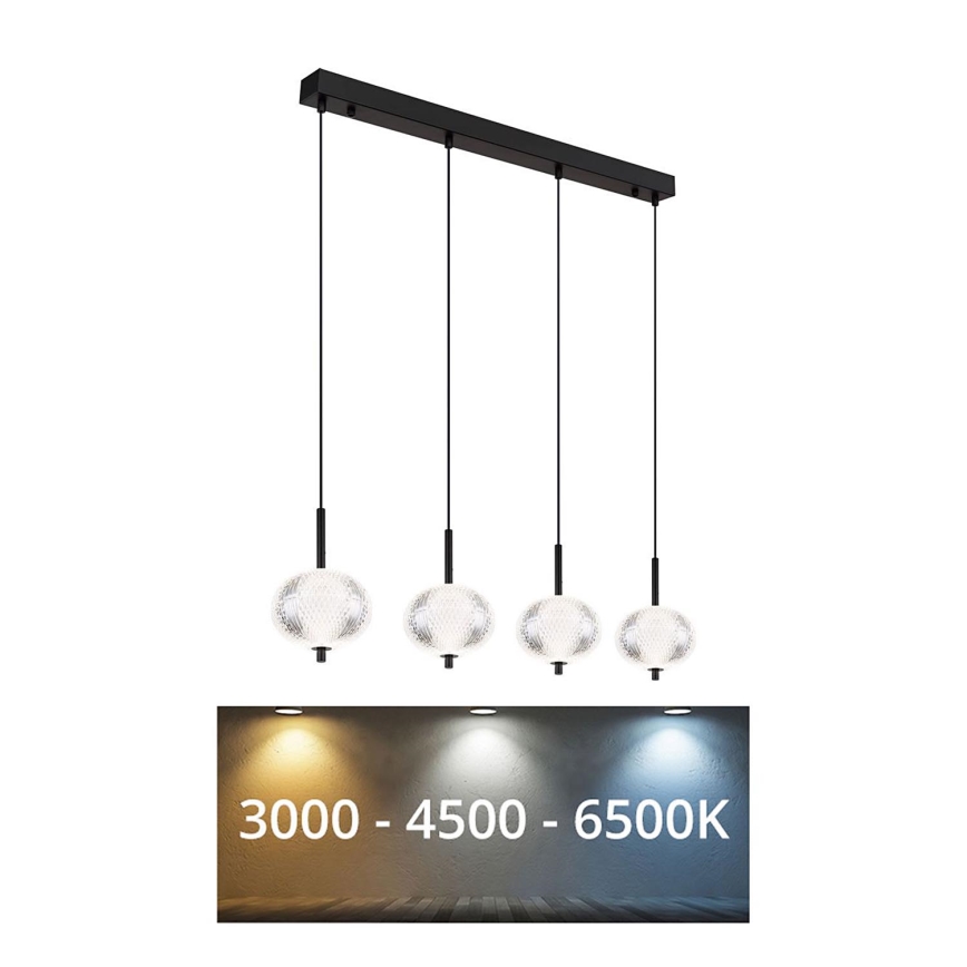 Globo - LED Luster na sajli 4xLED/5,75W/230V 3000/4500/6500K
