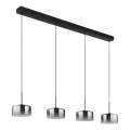 Globo - LED luster na sajli LED/24W/230V crna/zadimljena