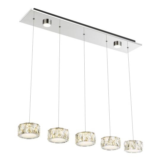 Globo - LED Luster na sajli LED/52W/230V 4000K sjajni krom/prozirna