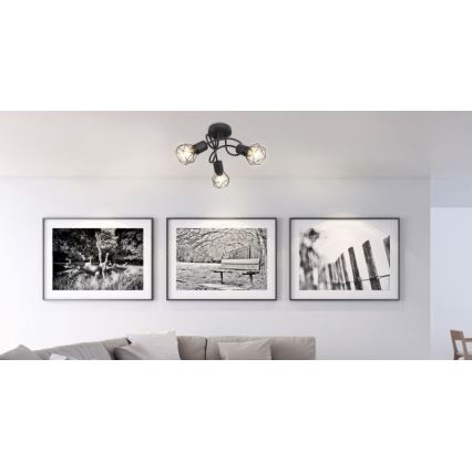Globo - LED Nadgradni luster 3xE14/6W/230V crna