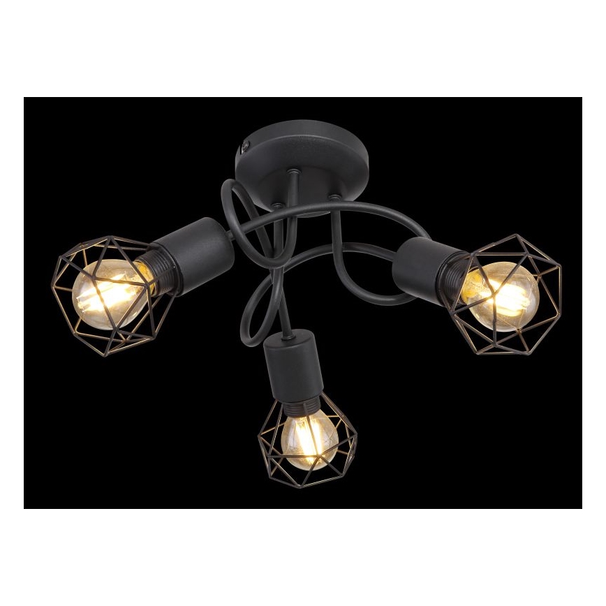 Globo - LED Nadgradni luster 3xE14/6W/230V crna