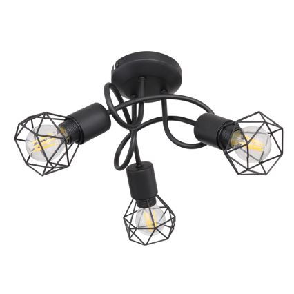 Globo - LED Nadgradni luster 3xE14/6W/230V crna