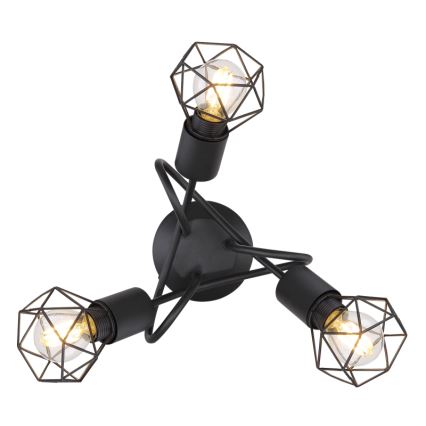 Globo - LED Nadgradni luster 3xE14/6W/230V crna