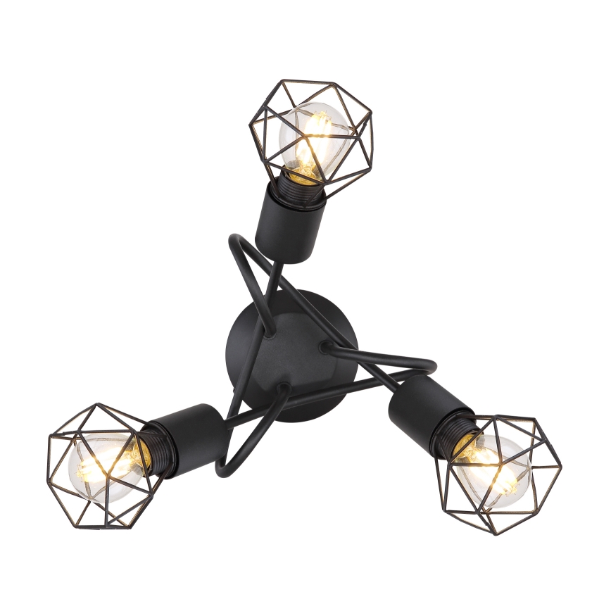 Globo - LED Nadgradni luster 3xE14/6W/230V crna