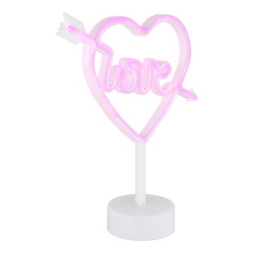 Globo - LED Neonska stolna dekoracija LED/2W/3xAA srce