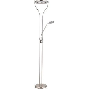 Globo - LED podna lampa s mogućnošću prigušivanja LED/20W/230V + LED/4W 3000K matni krom